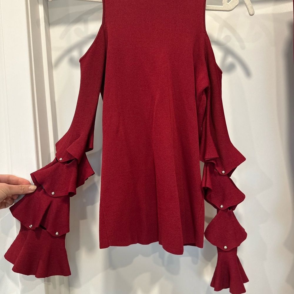 Jonathan Simkhai Red Ruffled Skirt Set - Picture 8 of 12